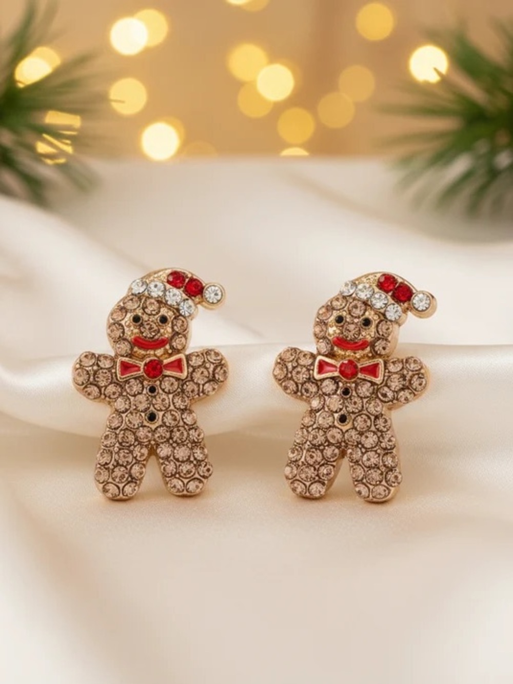 Pave Gingerbread Stud Earrings